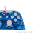 Joystick cablato controller blu trasparente per Xbox One